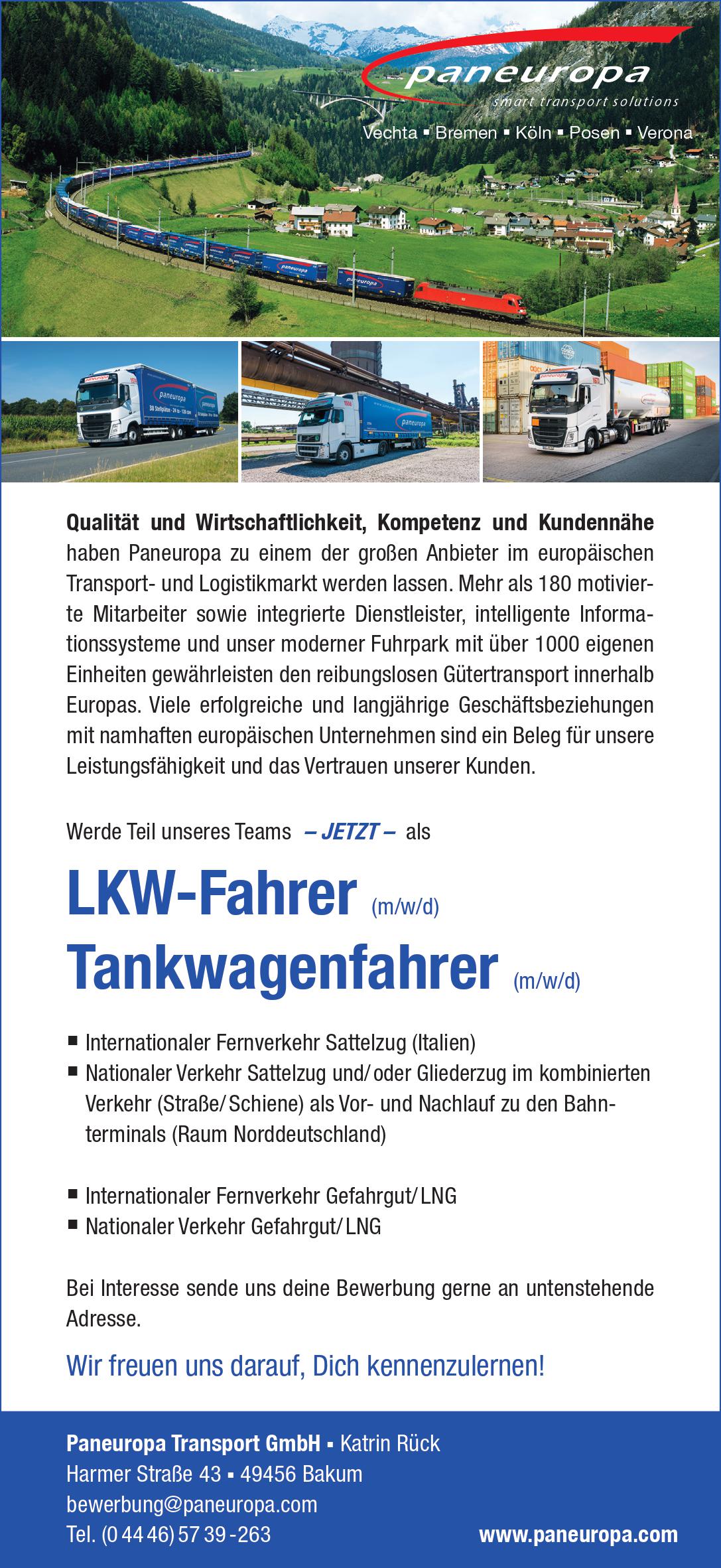 LKW-Fahrer (m/w/d) Tankwagenfahrer (m/w/d)